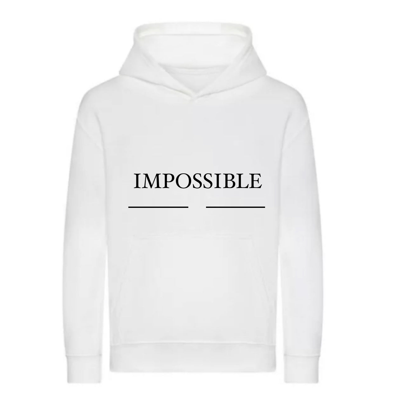 Hoodie “IMPOSSIBLE” – Édition Signature Blanc