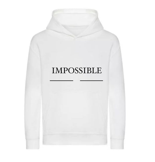 Hoodie “IMPOSSIBLE” – Édition Signature Blanc